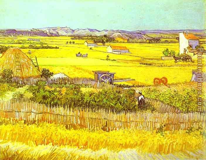 Harvest Landscape painting - Vincent van Gogh Harvest Landscape art painting